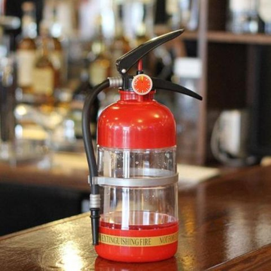 Диспенсър за напитки 1.5 литра, форма пожарогасител