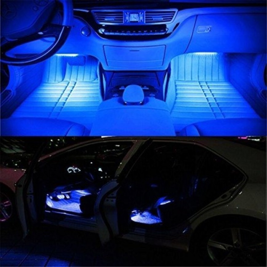 LED RGB светодиодни ленти и дистанционно за интериорно осветление в автомобила