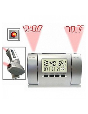 Електронен часовник, термометър, аларма, прожектор час и температура
