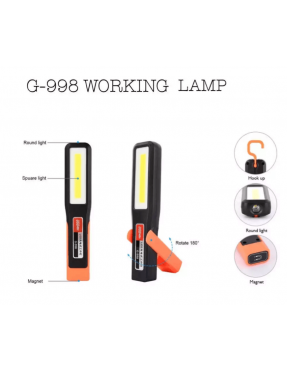 Магнитна акумулаторна лампа G998, фенер, кука, стойка, SOS