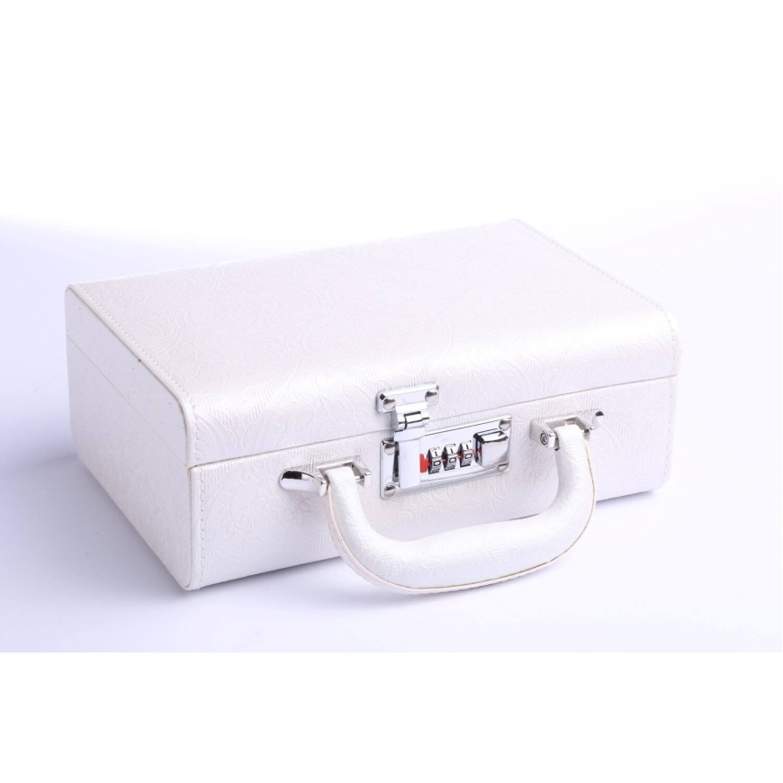 Куфар за бижута, часовници и козметика B28, 24 х 17см, бял цвят