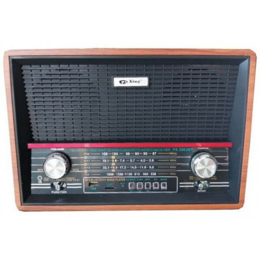 Ретро блутут радио PX-2002BT, акумулаторна батерия, USB/TF MP3