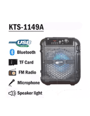 Колонка с микрофон KTS-1149A, 8" говорител, Bluetooth, USB, TF