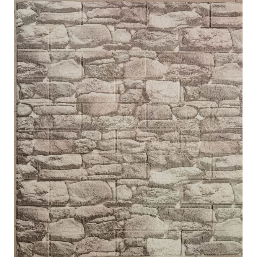 Тапет зид камъни бяло-сив цвят C23, 70*77см, самозалепващи