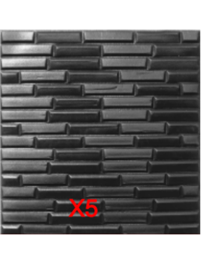 Тапет 3D черни тухли X5, самозалепващи, 70 х 70см х 8мм
