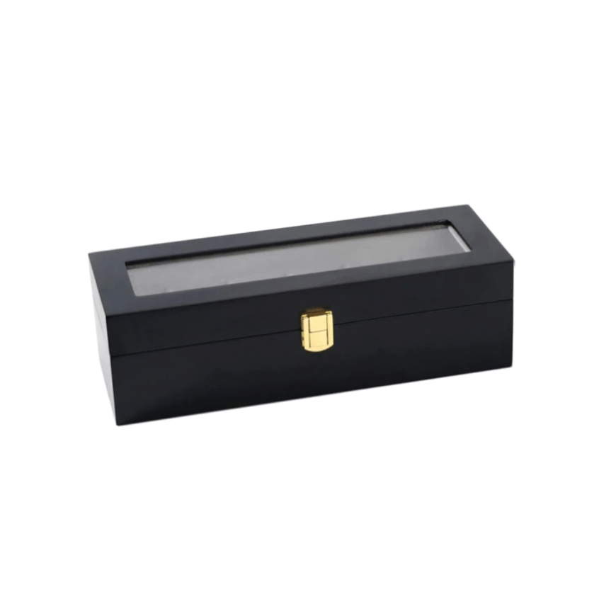  Кутия за часовници Premium W72, черно дърво, 6 гнезда