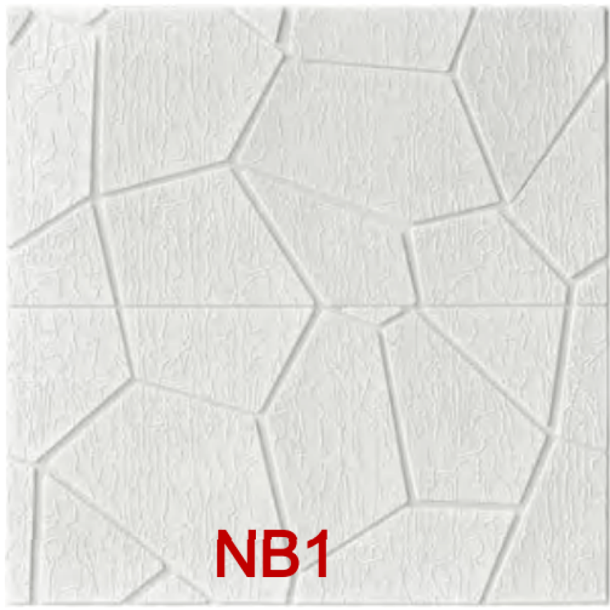 Самозалепващ тапет бял NB1, 70 х 70см х 5мм, XPE пяна, тавани и стени