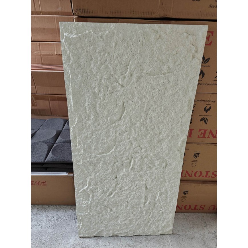3D декоративен панел камък PU G005, бял, 60*120см