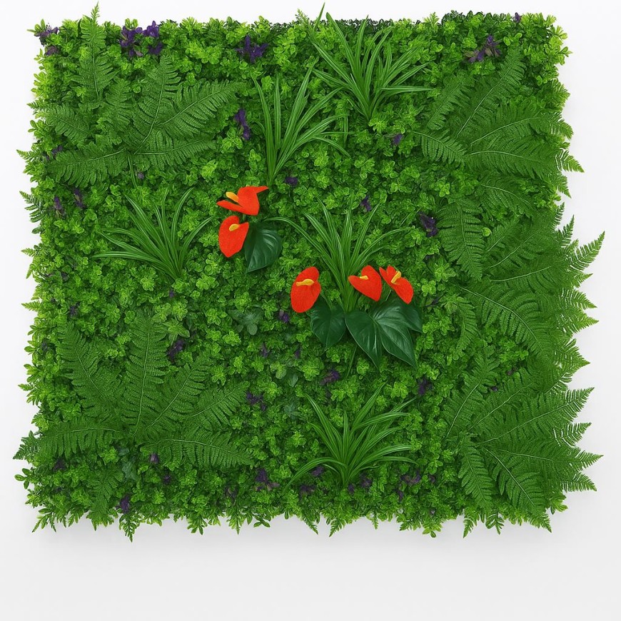 Декоративно пано растения и цветя E005| 100 х 100 см| Red Paml, зелена стена Декоративно пано растения и цветя E005| 100 х 100 см| Red Paml, зелена стена