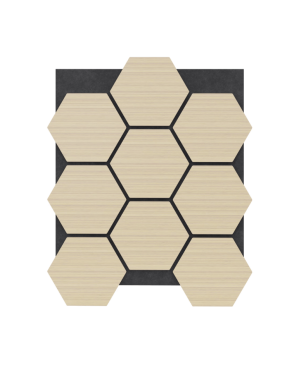 Акустичен панел шестоъгълни плочки – Дъб / MDF / 665 × 815 × 18 мм