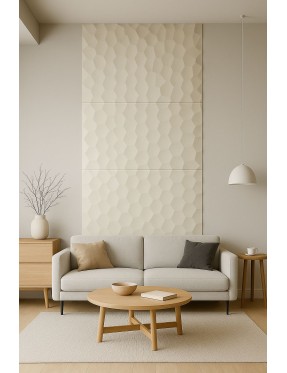 Декоративен панел PU Камък E015|120 x 60см|25мм|Бял