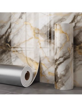 Ролков мраморен 3D тапет 3м*1.2м, самозалепващ pvc стикер, баня, хол