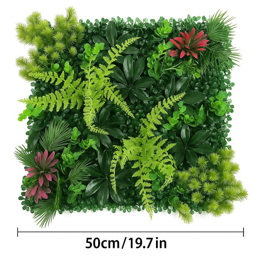 Зелено изкуствено пано с цветни акценти 014|50х50 см|стени и и тавани