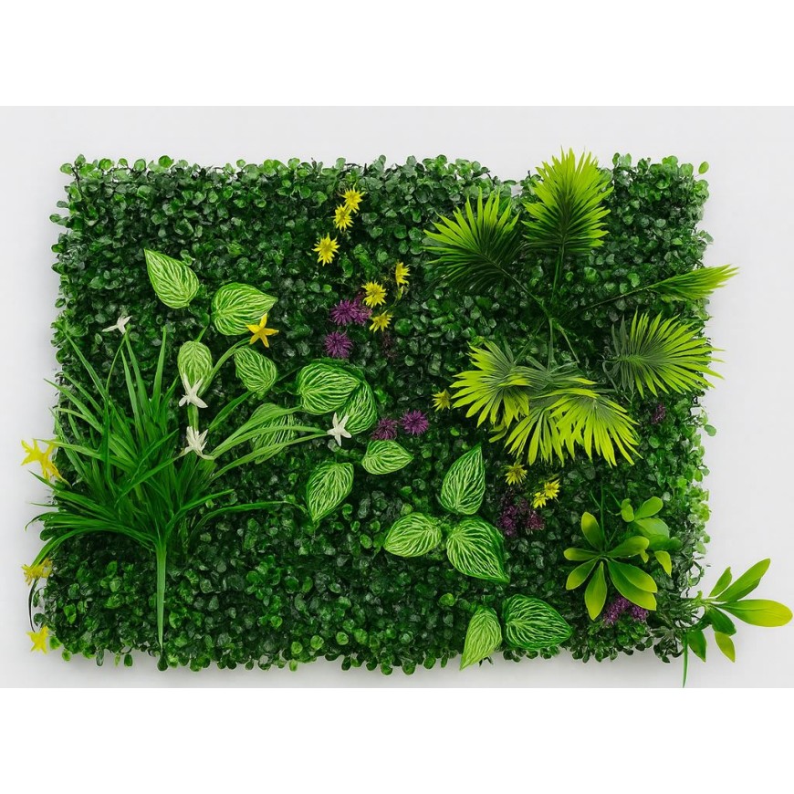 Зелено изкуствено пано с цветни акценти 008| 60*40см