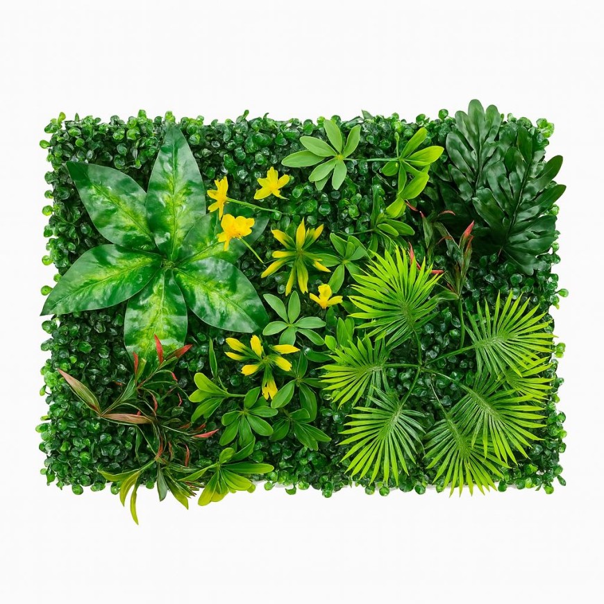 Зелено изкуствено пано с цветни акценти 010| 60*40см