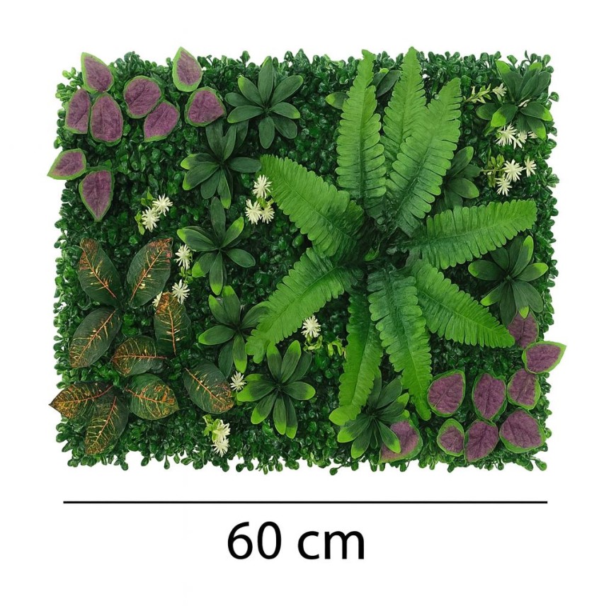 Зелено изкуствено пано с цветни акценти 011| 60*40см