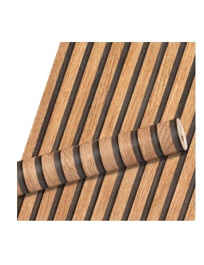 Ролков тапет 3D вертикални летви Норда, 10м*53см, самозалепващ, дъб