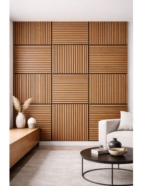 Акустичен панел 60*60см Natural Oak – Rosé, МДФ с дървен фурнир