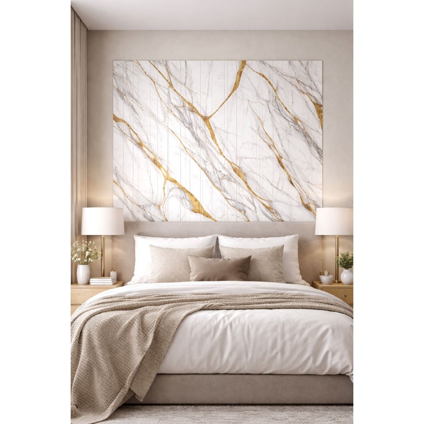 3D декоративен панел, 290х20см WPC4|LJ800| мрамор със златни жилки 3D декоративен панел, 290х20см WPC4|LJ800| мрамор със златни жилки