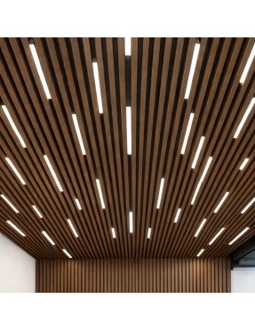 3D декоративни панели за таван, 290х4х4.5см, WPC, орех