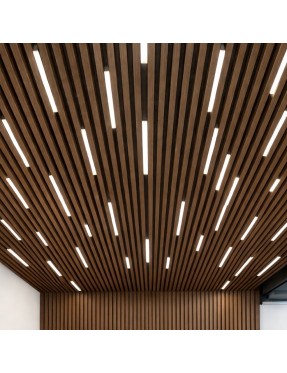 3D декоративни панели за таван, 290х4х4.5см, WPC, орех