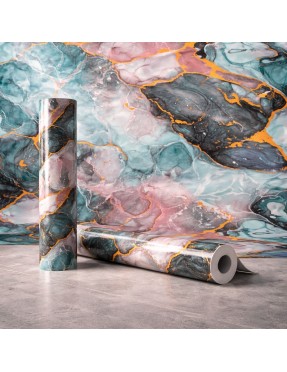 Мраморен 3D самозалепващ ролков панел 90654D1, 3м*1.2м