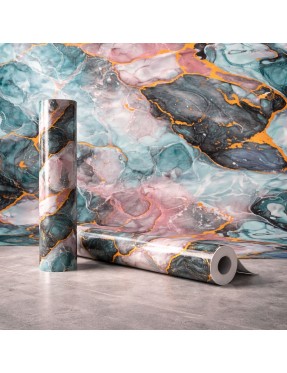 Мраморен 3D самозалепващ ролков панел 90654D1, 3м*1.2м